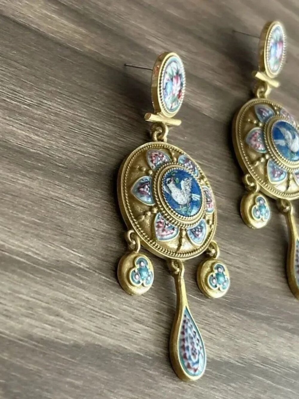 Vintage Dangle Earrings Q471 - Picture 3 of 5